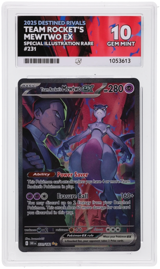 Team Rocket's Mewtwo EX 231/182 ACE Destined Rivals Pokemon ACE 10 Gem Mint front
