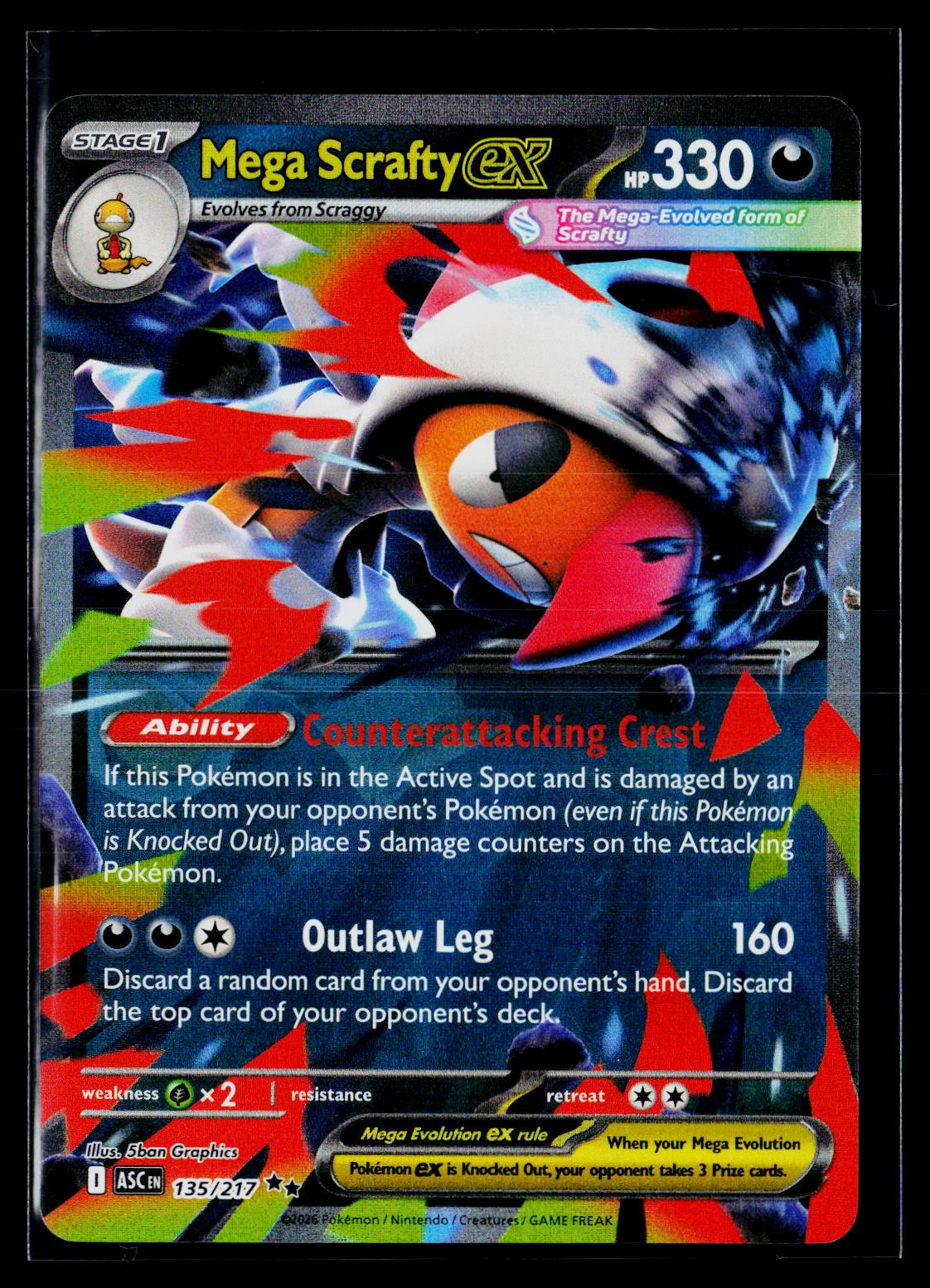 Mega Scrafty ex - Ascended Heroes 135/217 (NM)