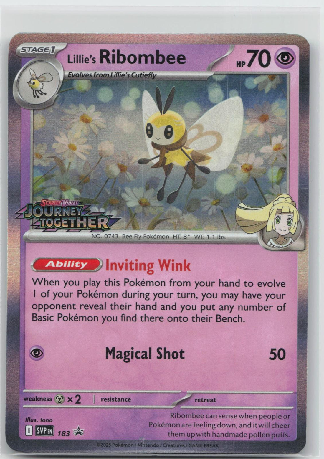 Lillie's Ribombee (Prerelease) [Staff] - Scarlet & Violet Promo 183