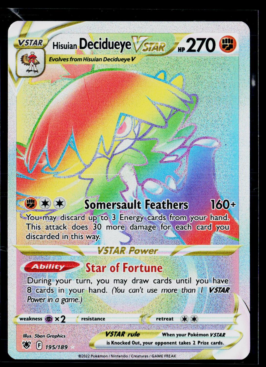 Hisuian Decidueye VSTAR - Astral Radiance 195/189 (NM)