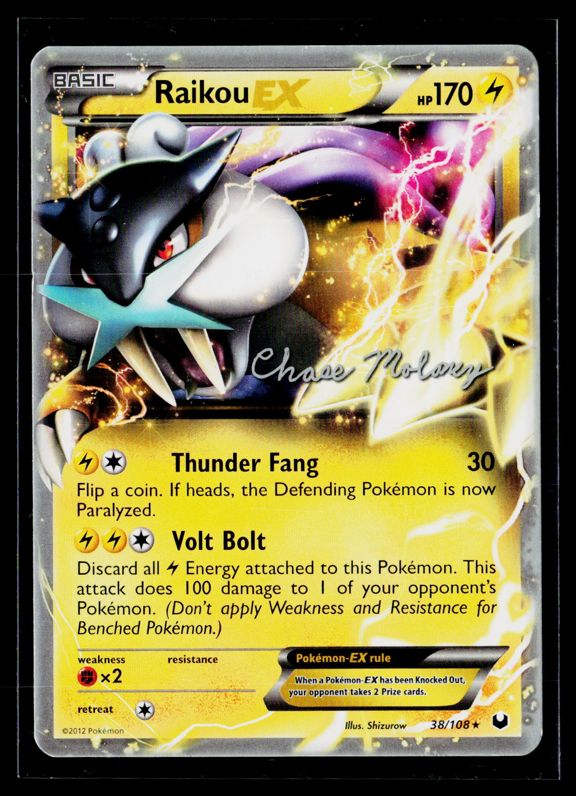 Raikou EX (Chase Moloney) - World Championship Decks 38/108 (NM)