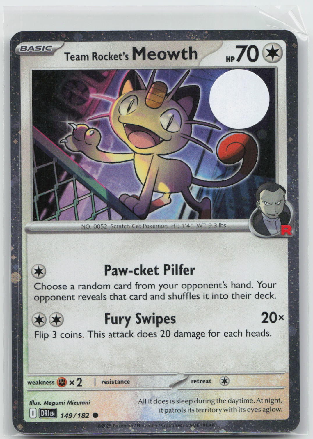 Team Rocket's Meowth (Cosmos Holo) - Destined Rivals 149/182