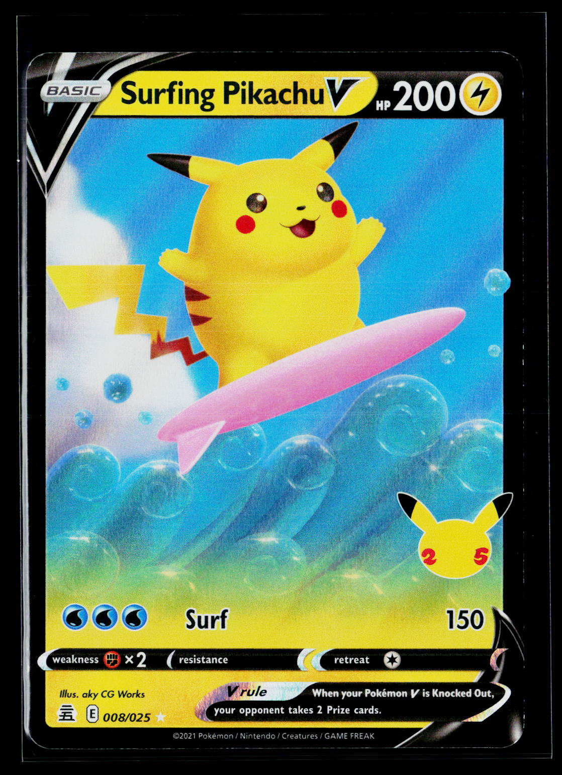 Surfing Pikachu V - Celebrations 008/025 (NM)