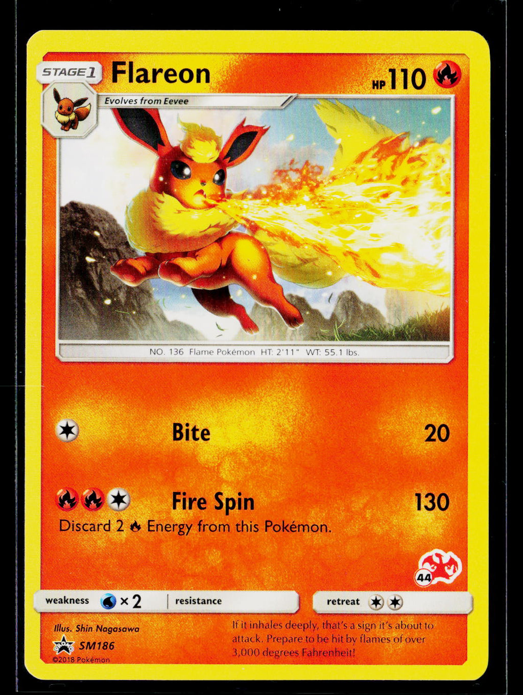 Flareon - (Let's Play, Eevee!) - Sun & Moon Promo SM186 (NM)