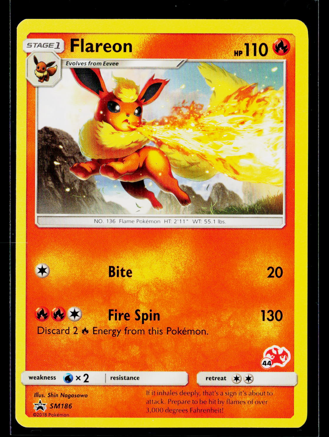 Flareon - (Let's Play, Eevee!) - Sun & Moon Promo SM186 (NM)