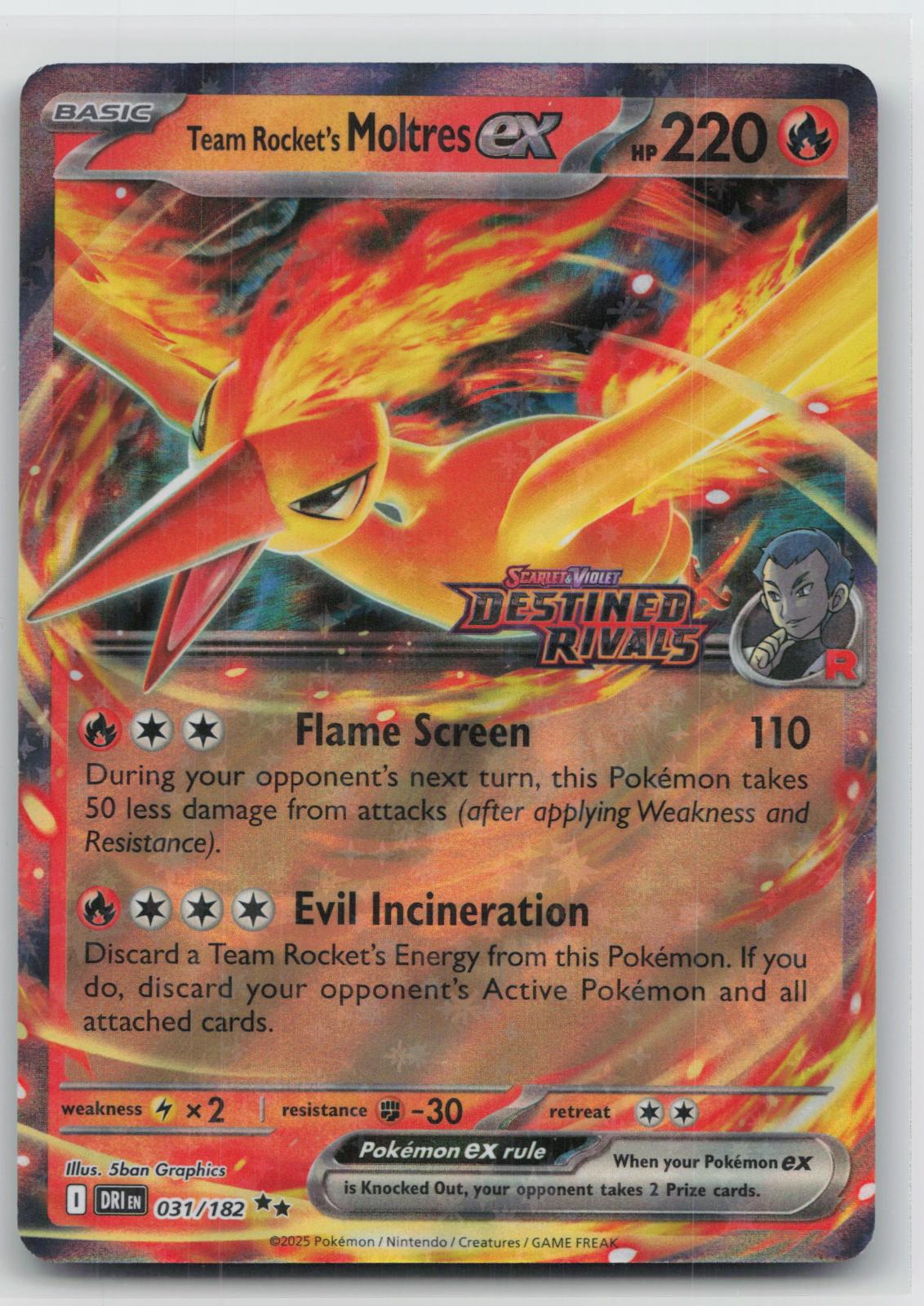 Team Rocket's Moltres ex - Destined Rivals 031/182