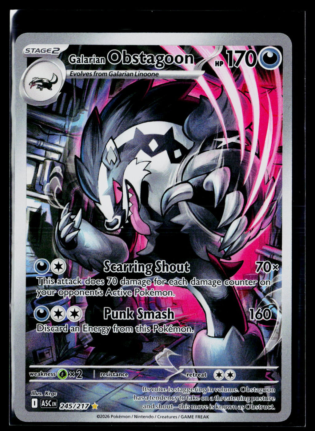 Galarian Obstagoon - Ascended Heroes 245/217 (NM)