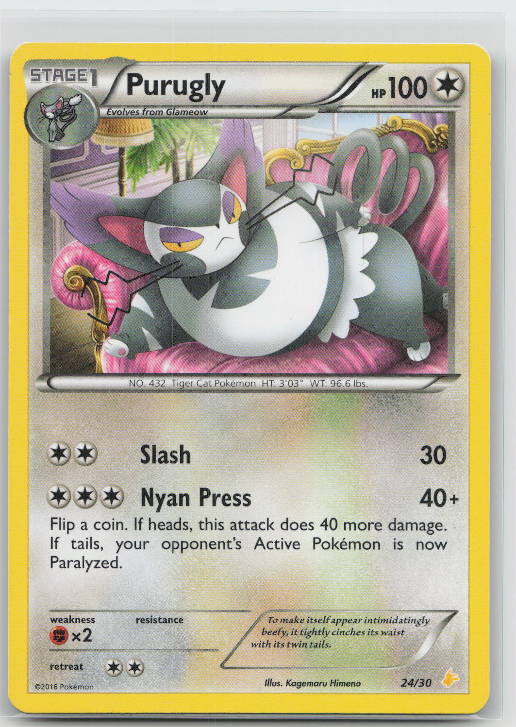 Purugly - XY trainer Kit (Pikachu Libre) 024/030