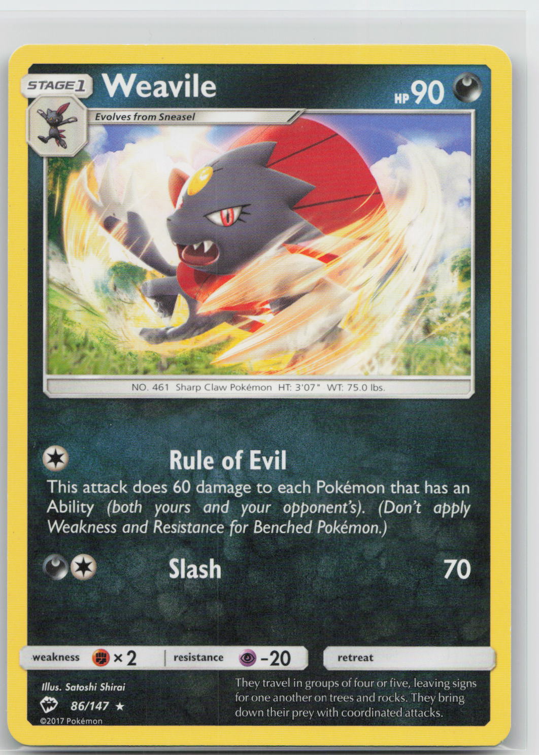 Weavile - Burning Shadows 086/147