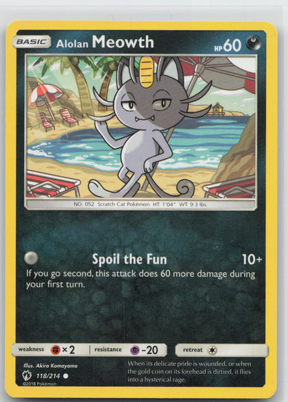 Alolan Meowth - Lost Thunder 118/214