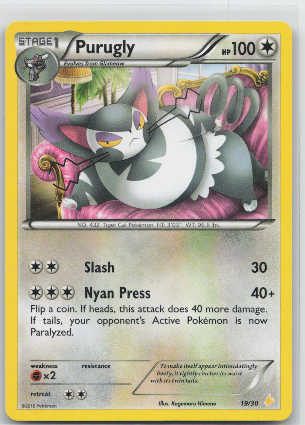 Purugly - XY trainer Kit (Pikachu Libre) 019/030