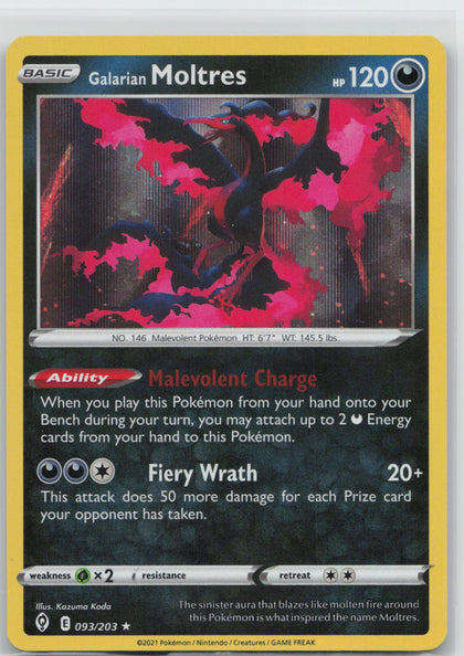 Galarian Moltres - Evolving Skies 093/203