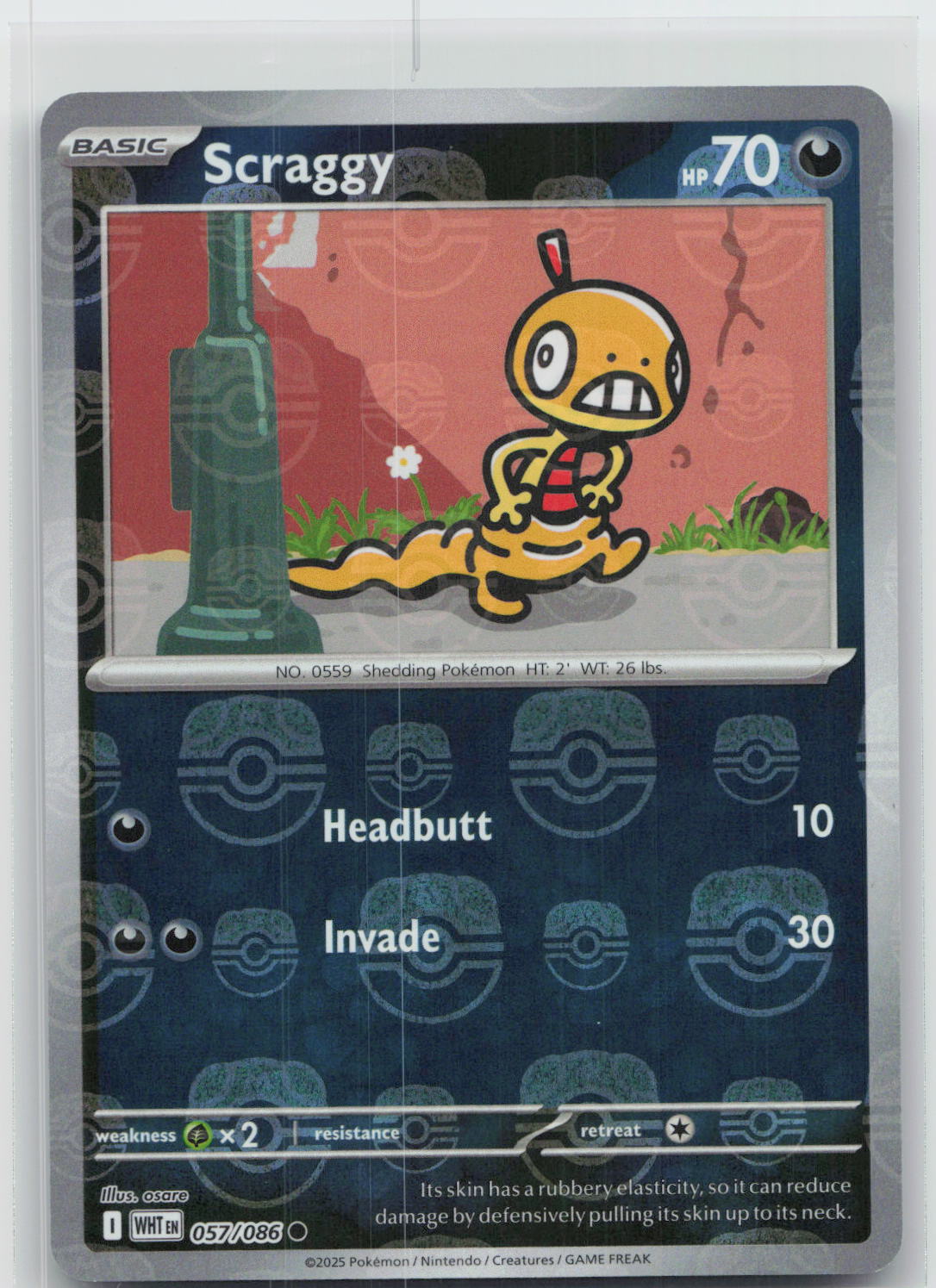 Scraggy (Master Ball Pattern) - White Flare 057/086