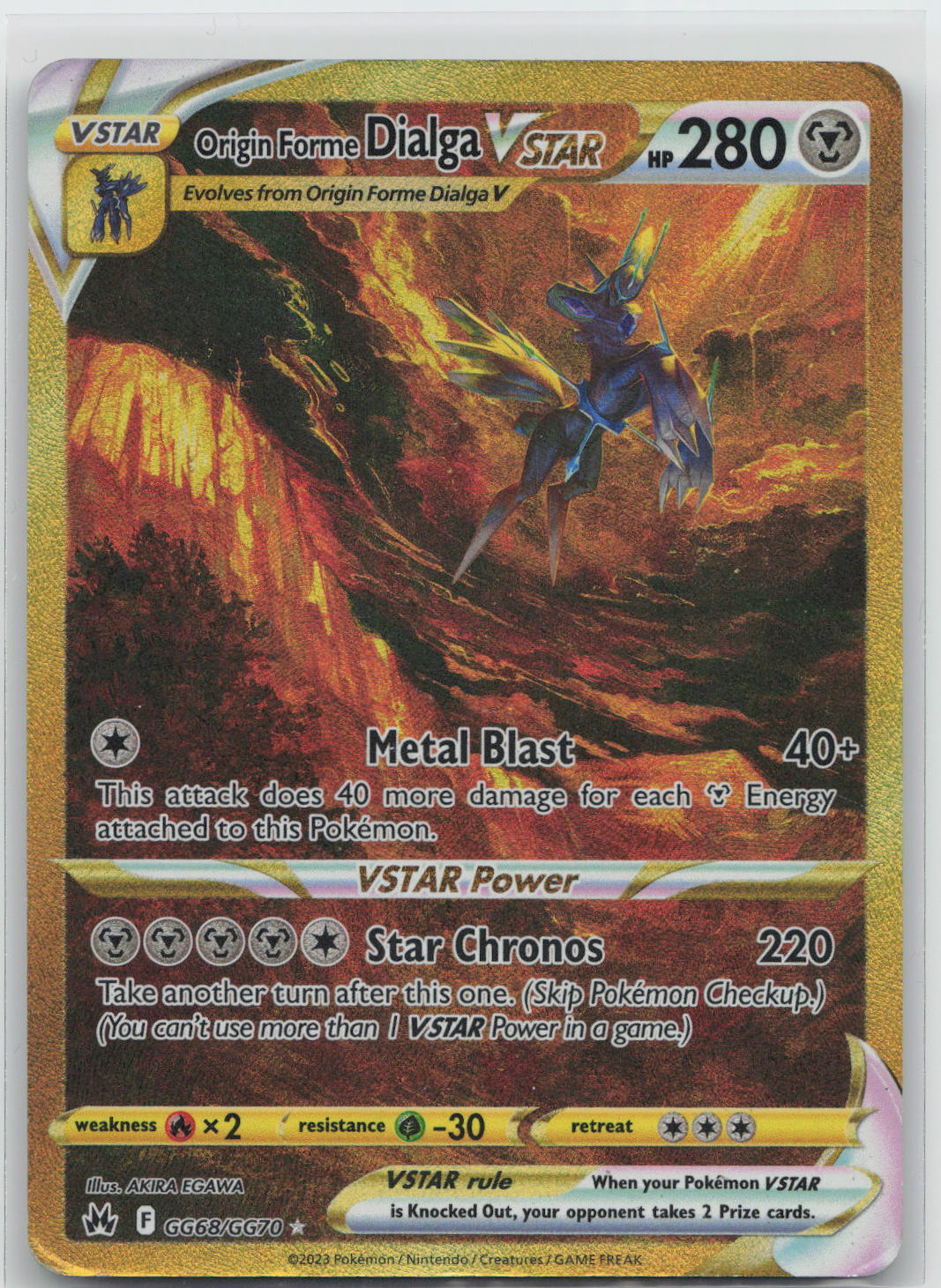 Origin Forme Dialga VSTAR - Crown Zenith Galarian Gallery GG68/GG70