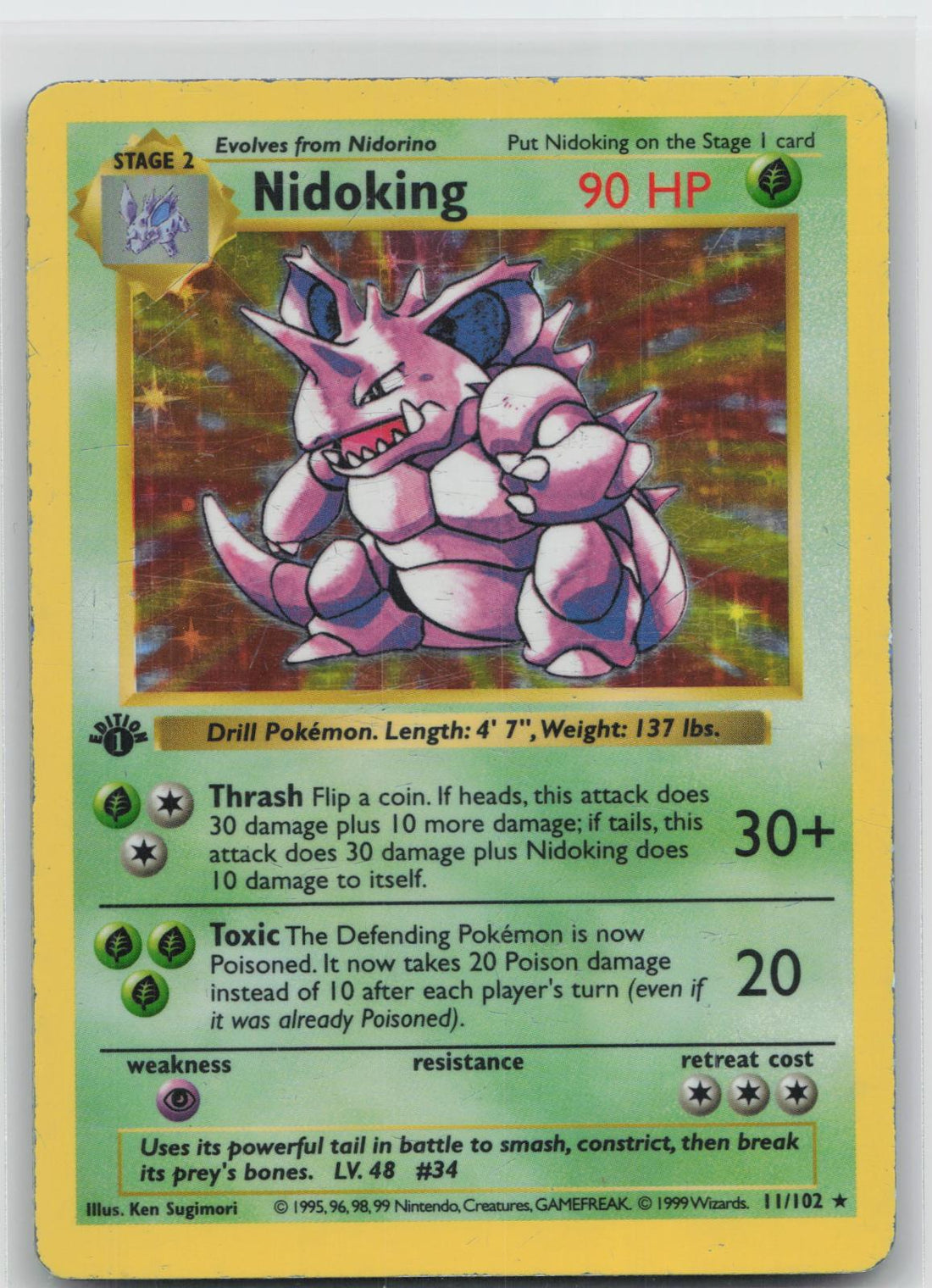 Nidoking - Base Set Shadowless 11/102