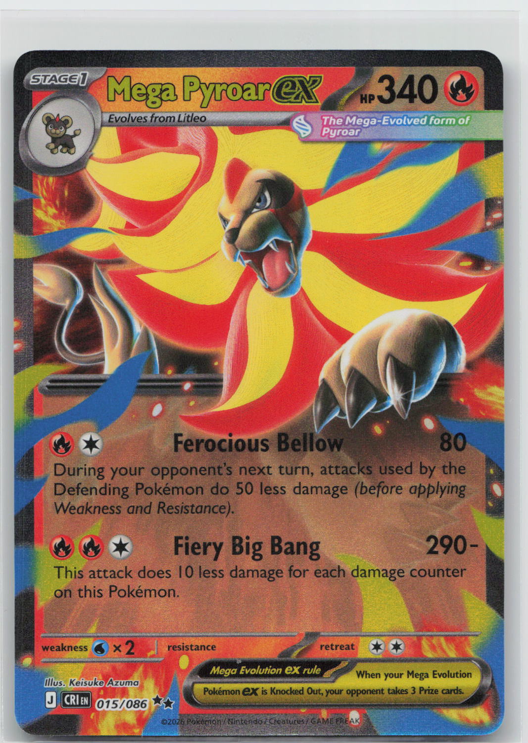 Mega Pyroar ex - Chaos Rising 015/086