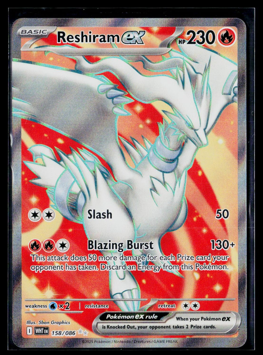 Reshiram ex - White Flare 158/086 (NM)