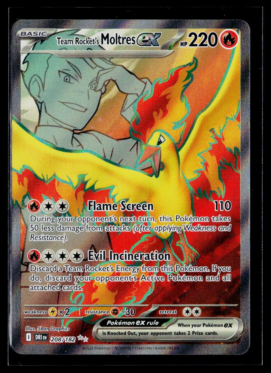 Team Rocket's Moltres ex (Destined Rivals Stamp) - Destined Rivals 208/182 (NM)