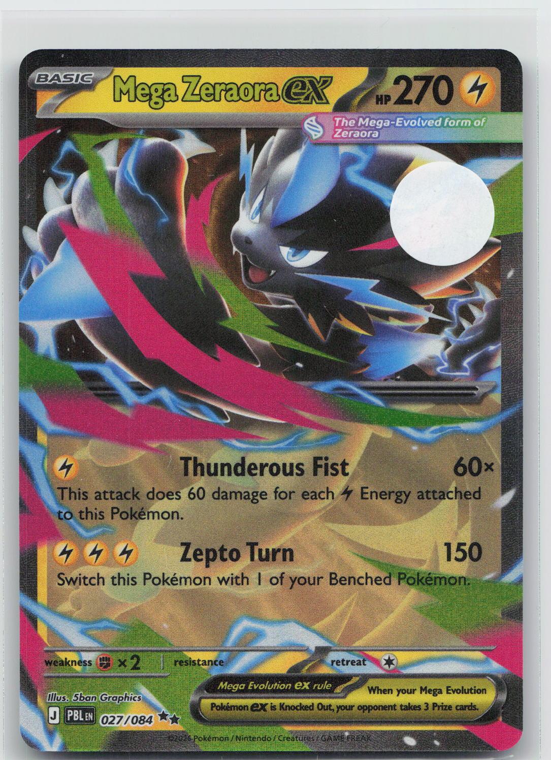 Mega Zeraora ex - Pitch Black 027/084