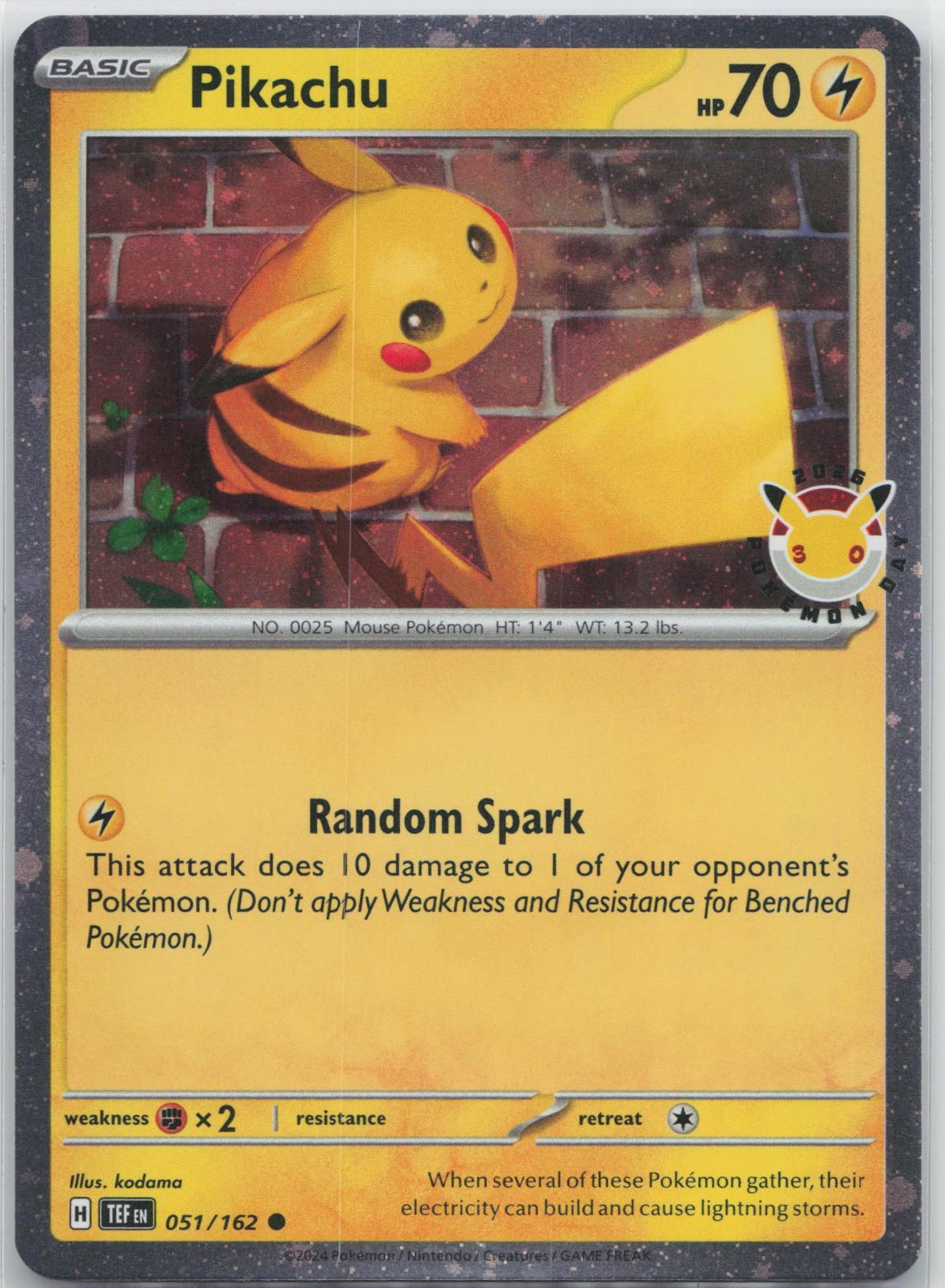 Pikachu (Pokémon Day 2026 Stamp) - Temporal Forces 051/162