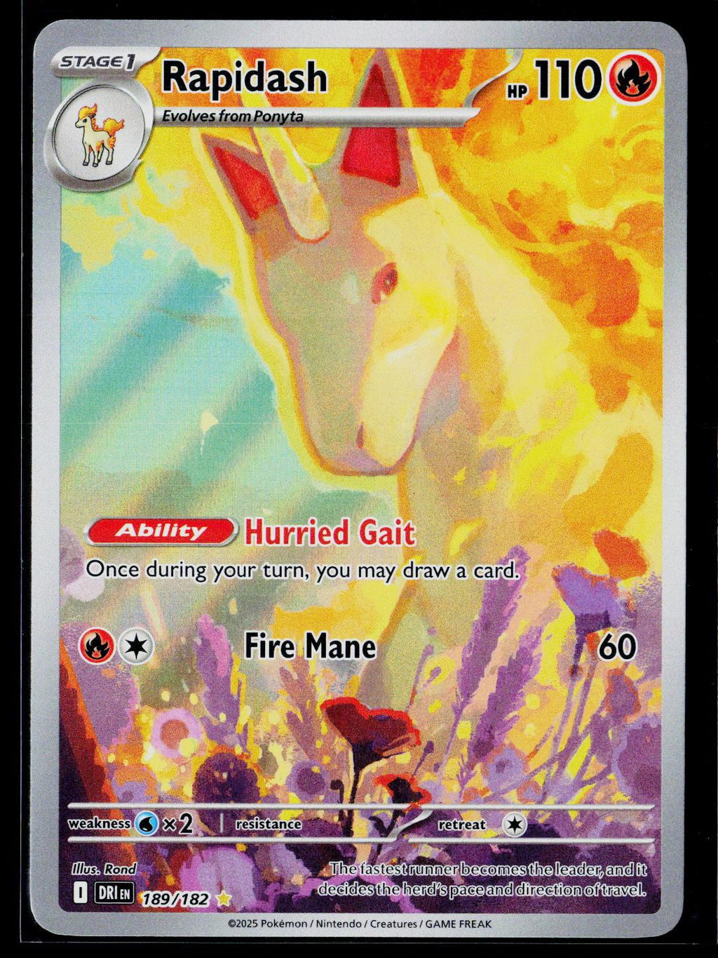 Rapidash - Destined Rivals 189/182 (NM)
