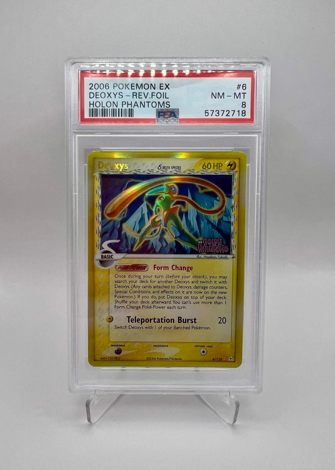 Deoxys Reverse Holo 6/110 Holon Phantoms Pokemon PSA 8 front